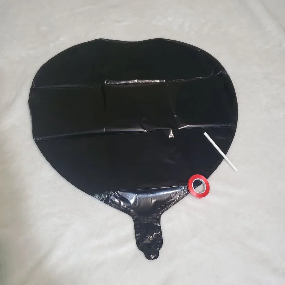 Valentine's decoration bundle of 10 black color foil‎ heart shape ballons love